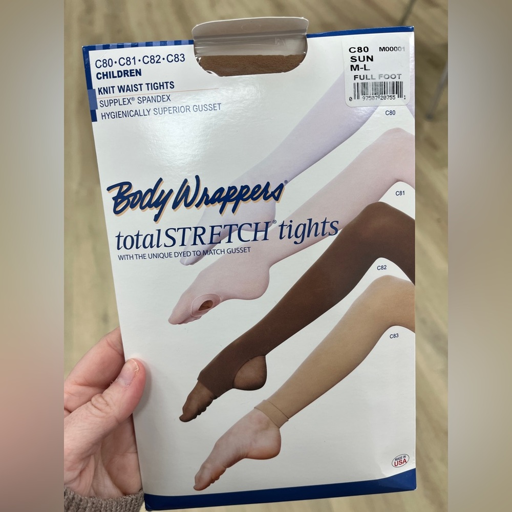 Body Wrappers TotalSTRETCH Tights - C80 FOOTED SUNTAN
